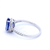 Oval Cut Tanzanite Dress Ring with Diamond Halo and Shoulder  in White Gold