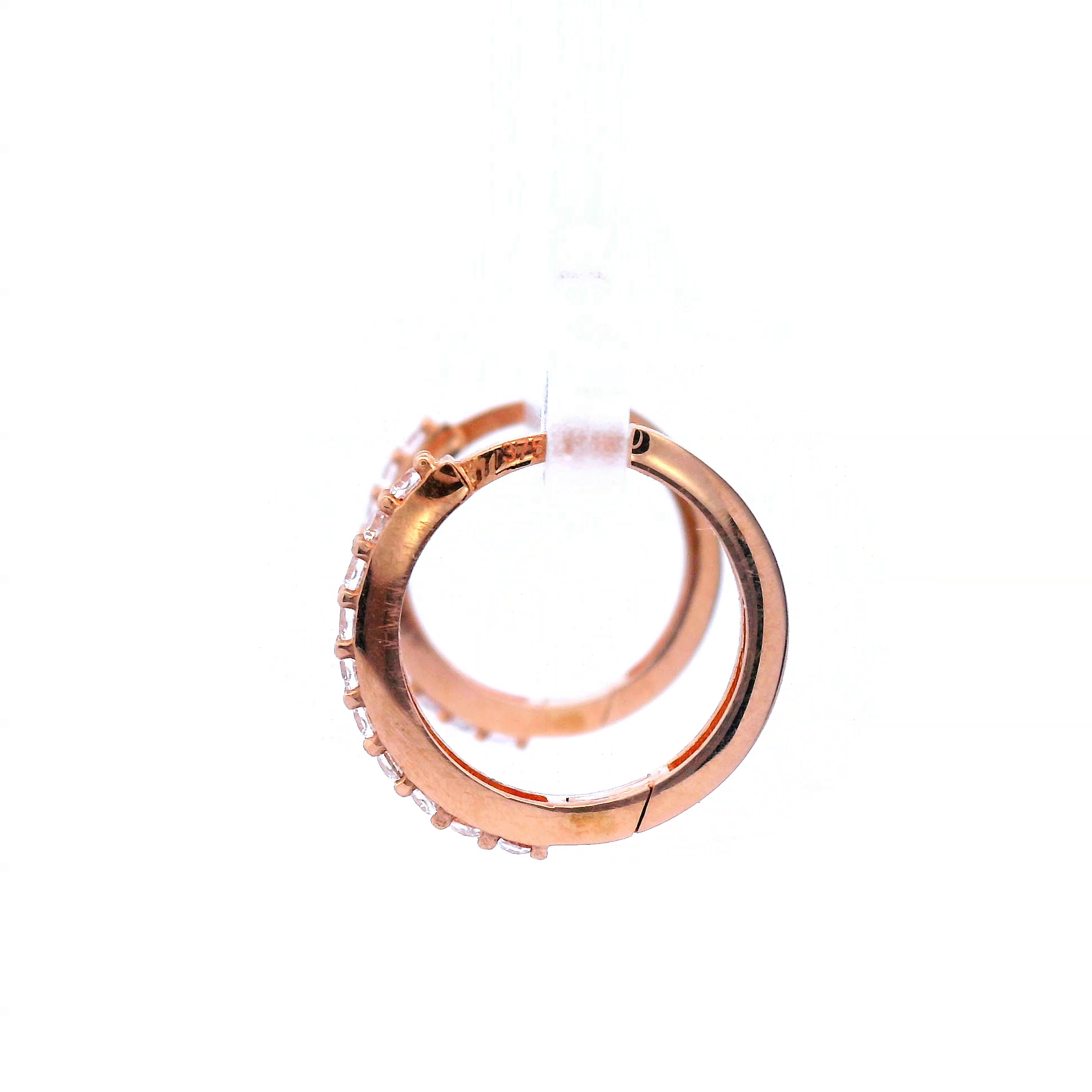 Rose Gold Cubic Zirconia Set Square Tube Huggies