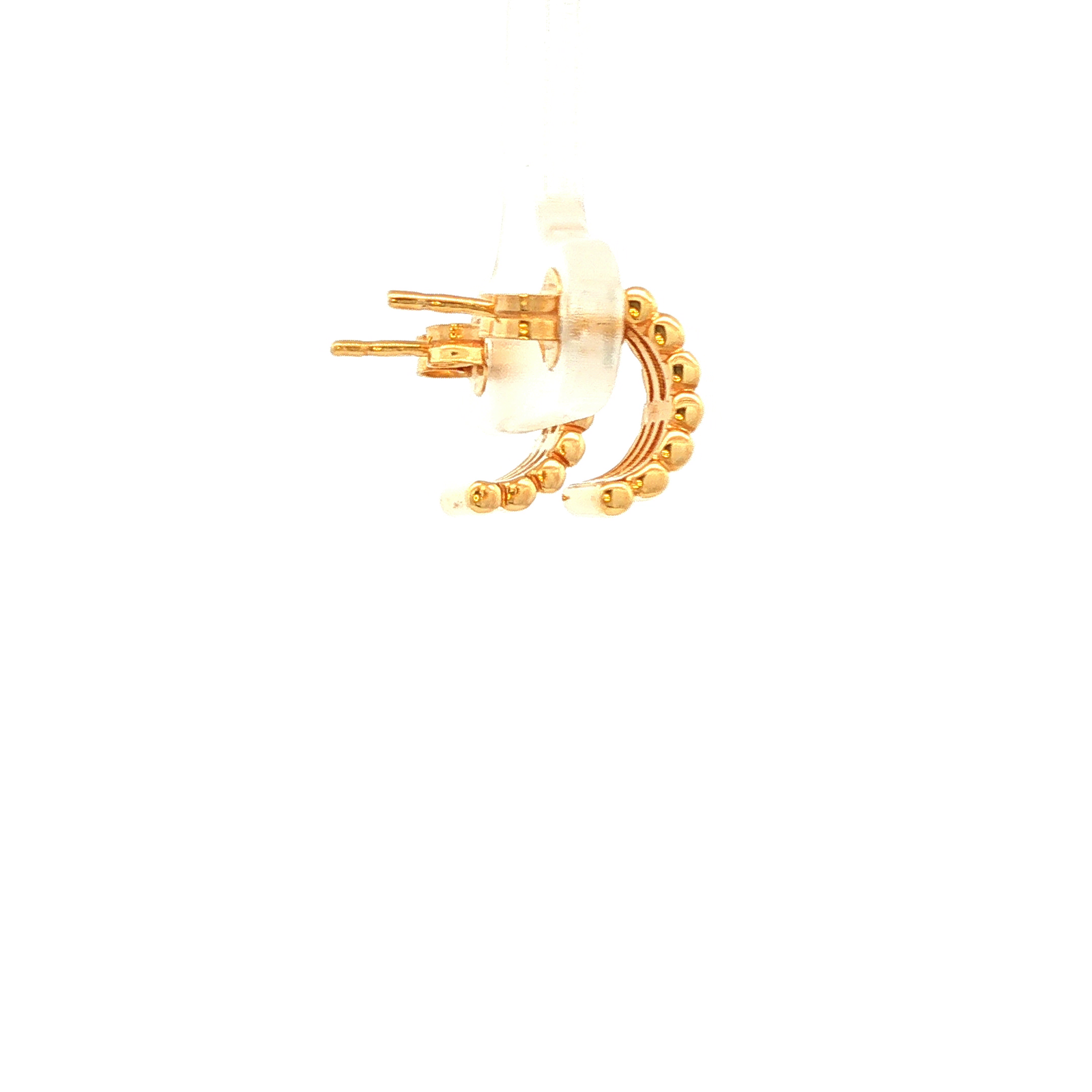 Grad Ripple Design Hoop Earring in Yellow Gold