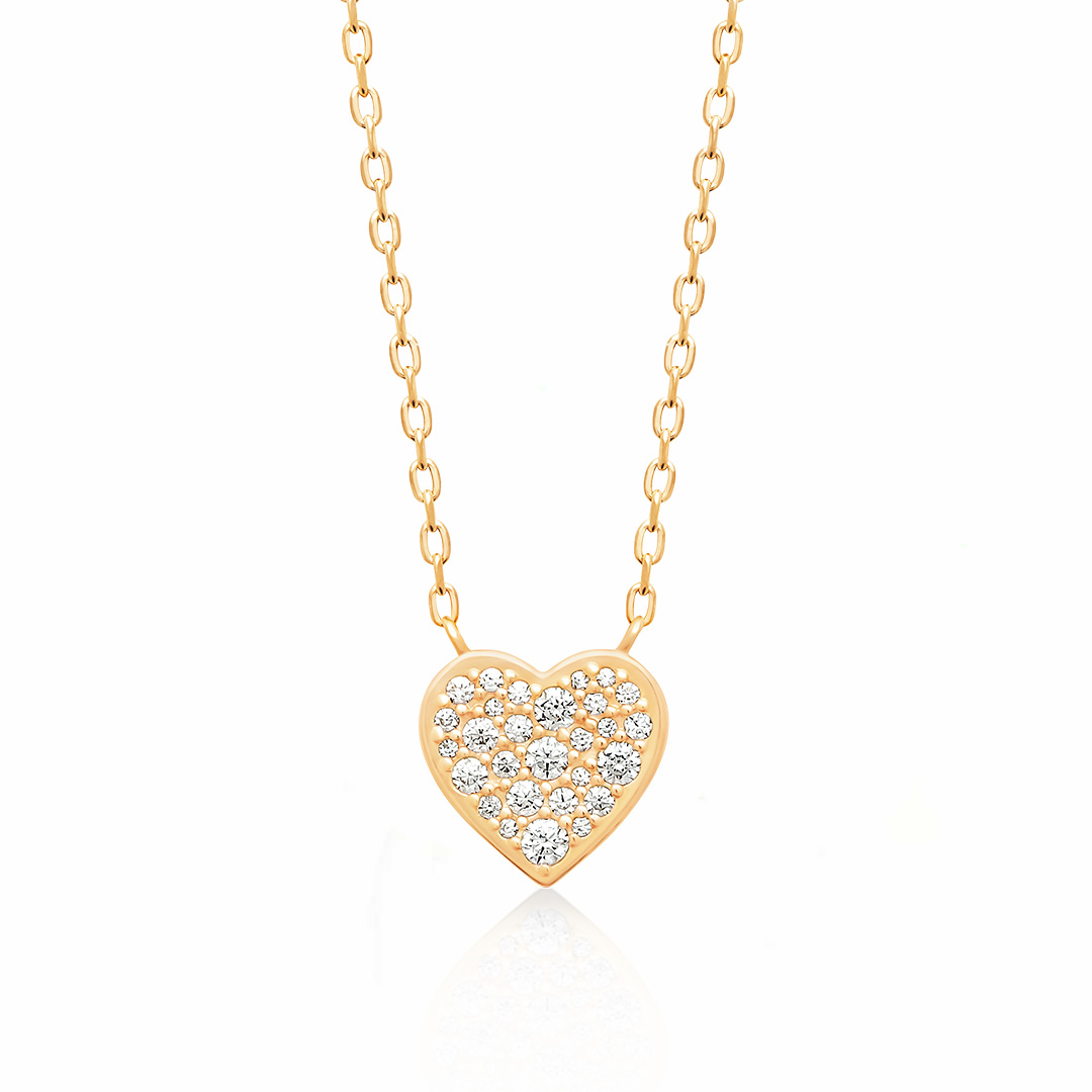 18ct Yellow Gold Plated Heart Necklet