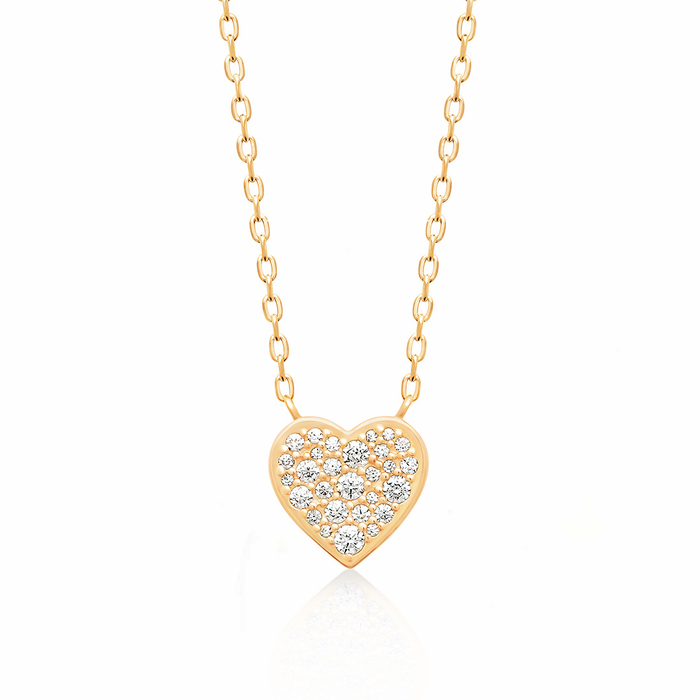 18ct Yellow Gold Plated Heart Necklet