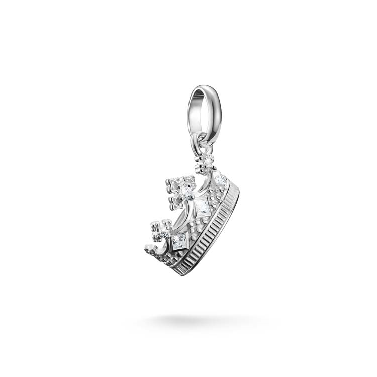 Thomas Sabo Charm Pendant Crown with Stones Connect Silver