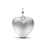 Pandora Matte Puffy Heart Platinum-Plated Dangle