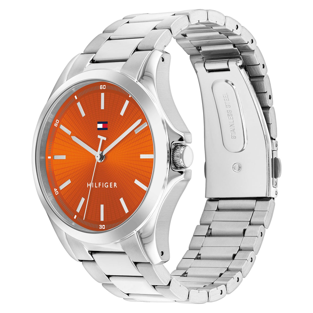 Tommy Hilfiger Stainless Steel Orange Dial Men's Watch