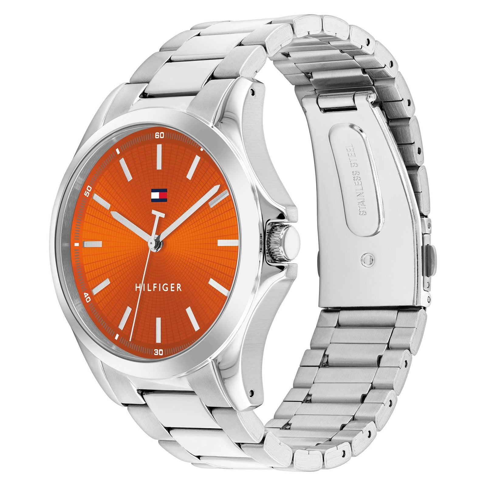 Tommy Hilfiger Stainless Steel Orange Dial Men's Watch