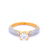 Round Brilliant Cut Diamond Ring with Pave Shoulder Stones