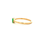 Pear Emerald Dress Ring in Yellow Gold