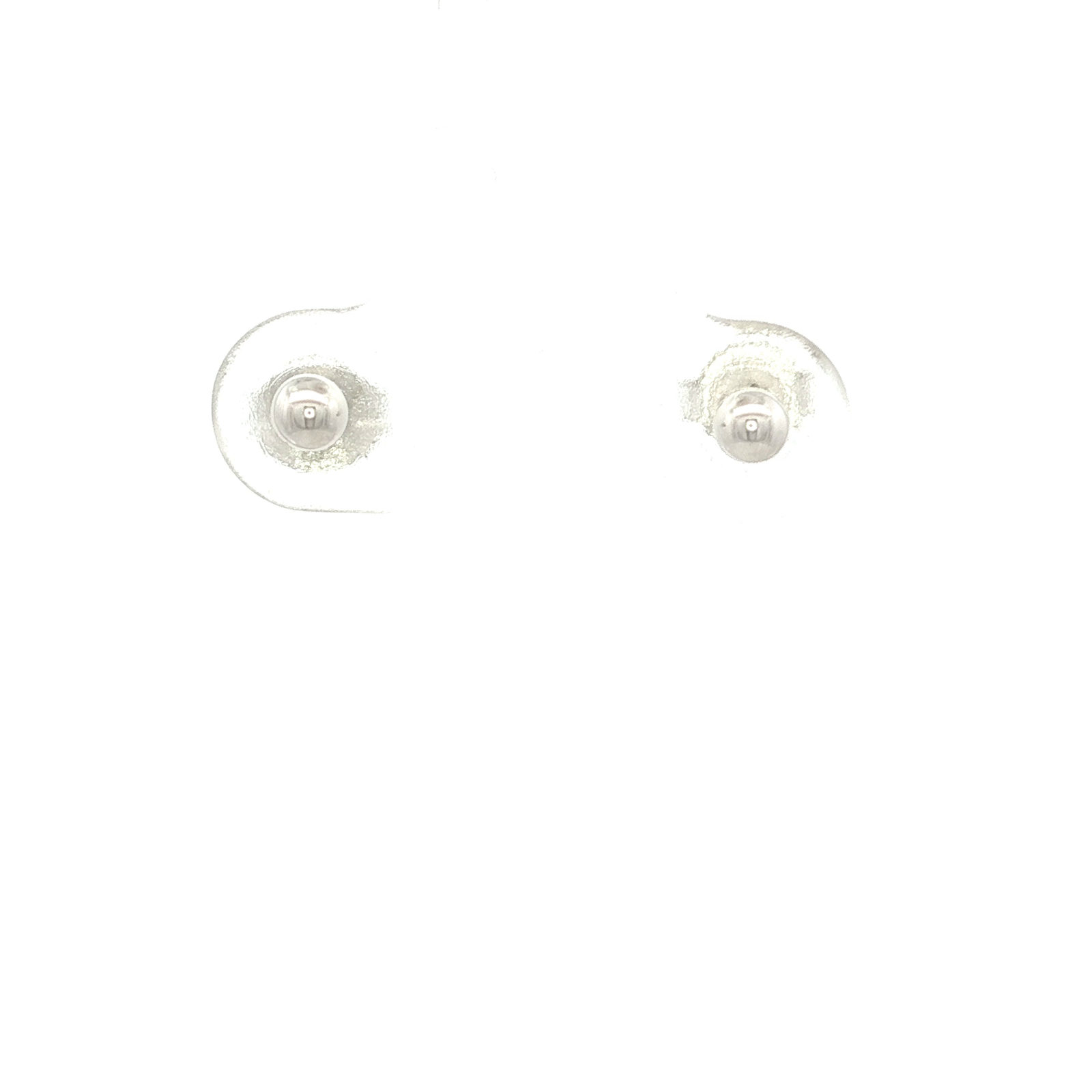 White Gold Rhodium Plated Round Ball Stud Earrings 3mm