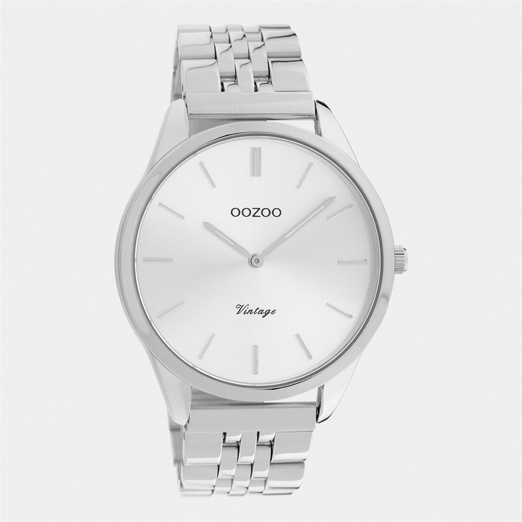 OOZOO 38mm Silver and White Watch