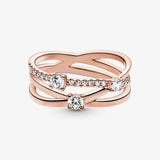 Pandora Sparkling Triple Band Ring
