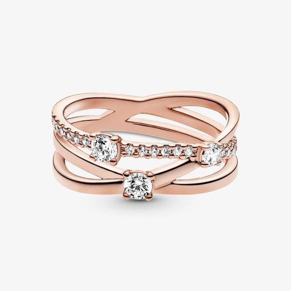 Pandora Sparkling Triple Band Ring