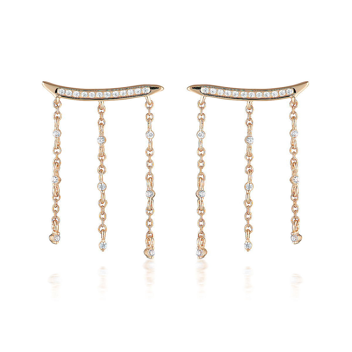 Georgini Red Carpet Billboard Earrings Rose Gold