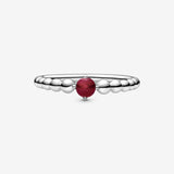 Sterling silver ring with treated dark red topaz - 52