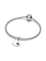 Pandora July Engravable Heart True Red Stone Dangle Charm
