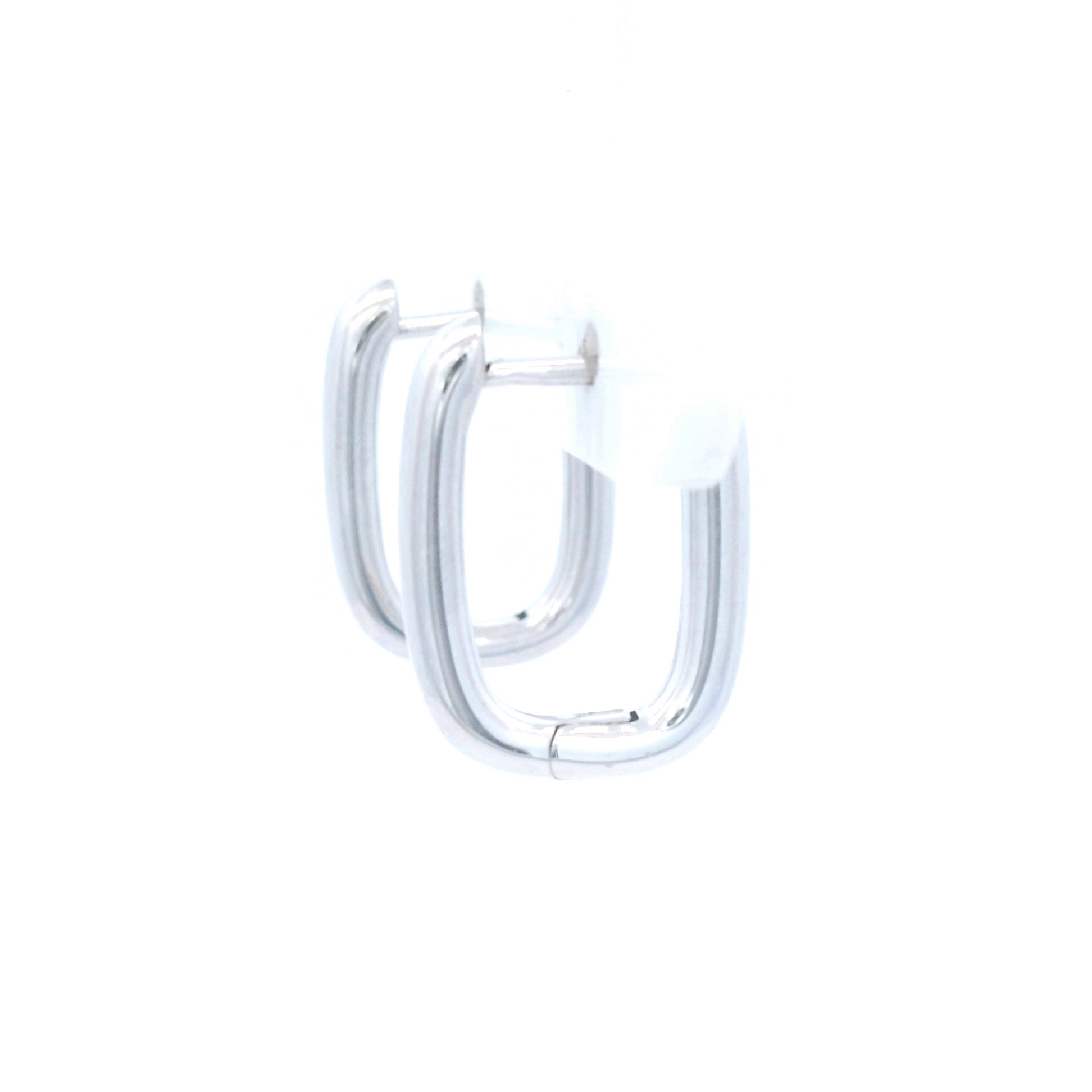 Sterling Silver Rectangle Hoops