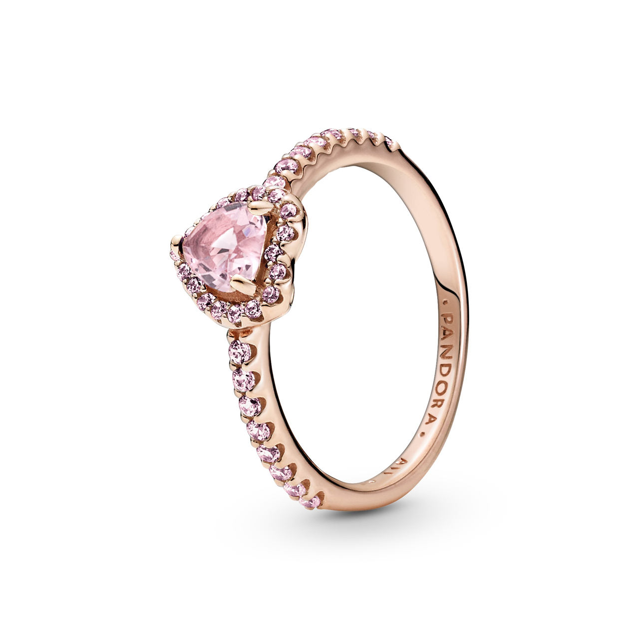 Heart 14k rose gold-plated ring with orchid pink crystal and fancy fairy tale pink cubic zirconia