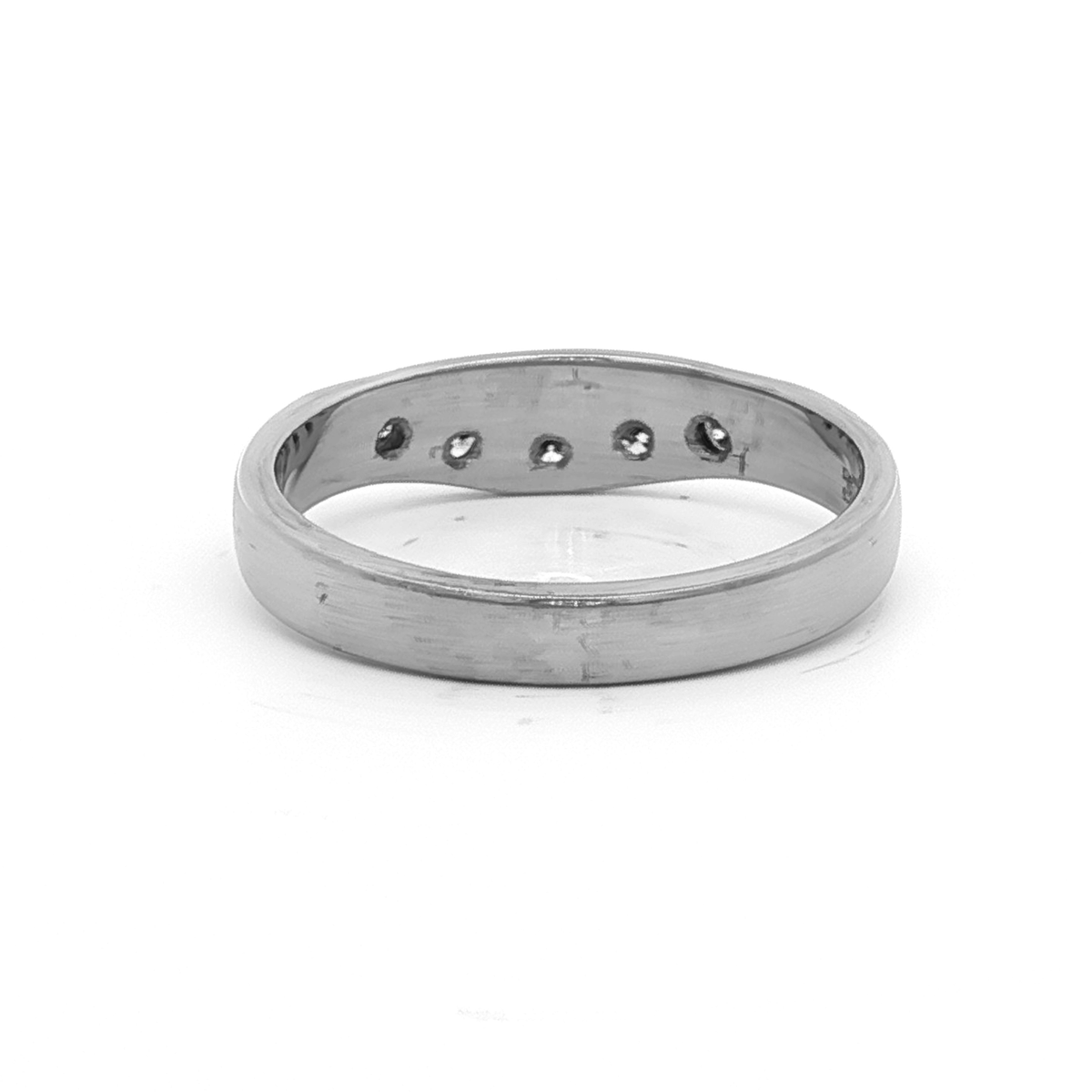 9CT W/G FITTED WEDDER SET 5 X .025CT DIA Size O