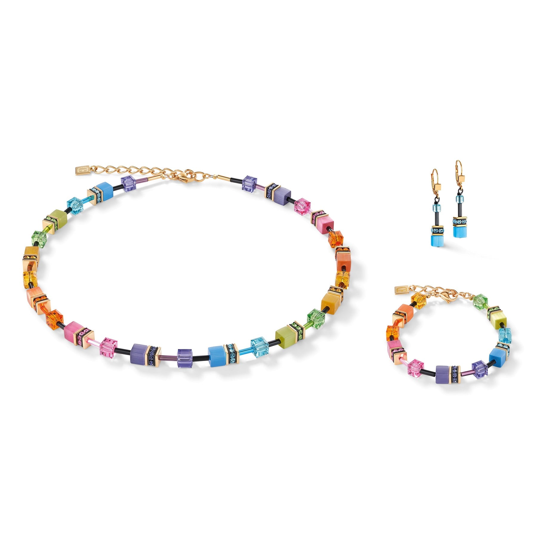 Coeur De Lion Geo Cube Iconic Multicolour Necklace