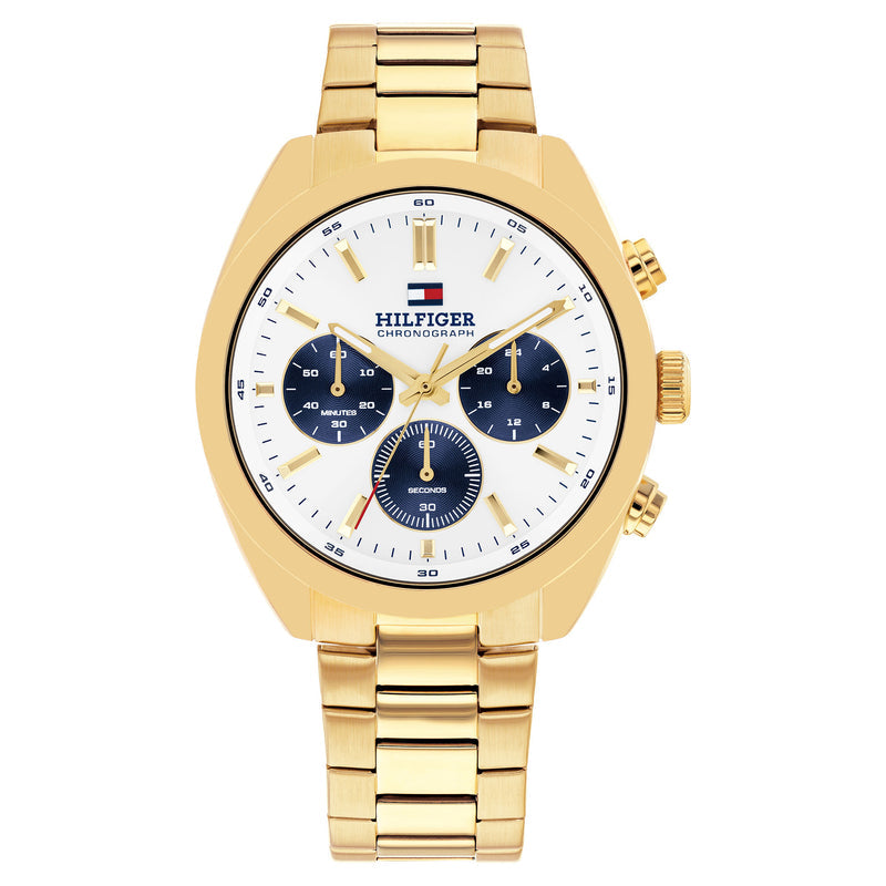 Tommy Hilfiger Gold Steel Cream Dial Chronograph Men's Watch
