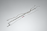 Bow sterling silver bracelet with clear cubic zirconia