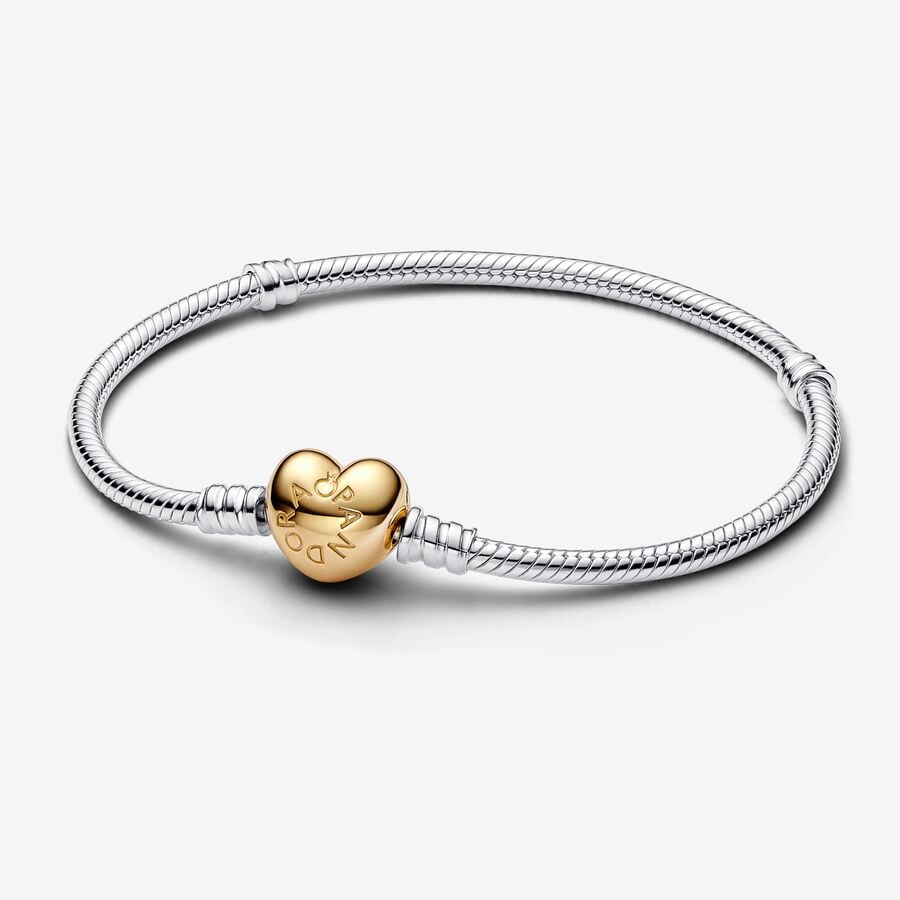 Moments Silver Bracelet w Pandora Shine Heart Clasp