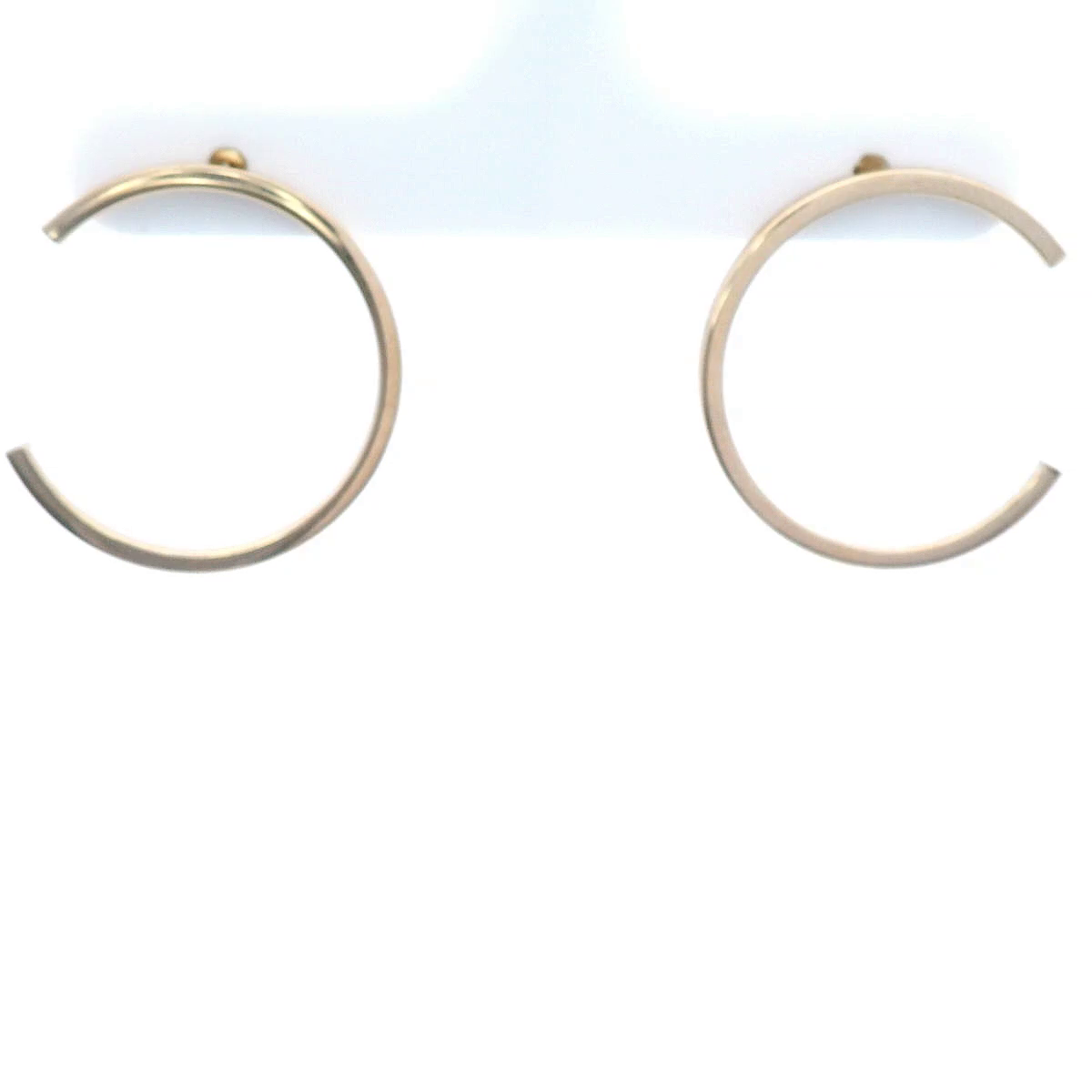 9ct Yellow Gold Open "C" Shaped Stud Earrings