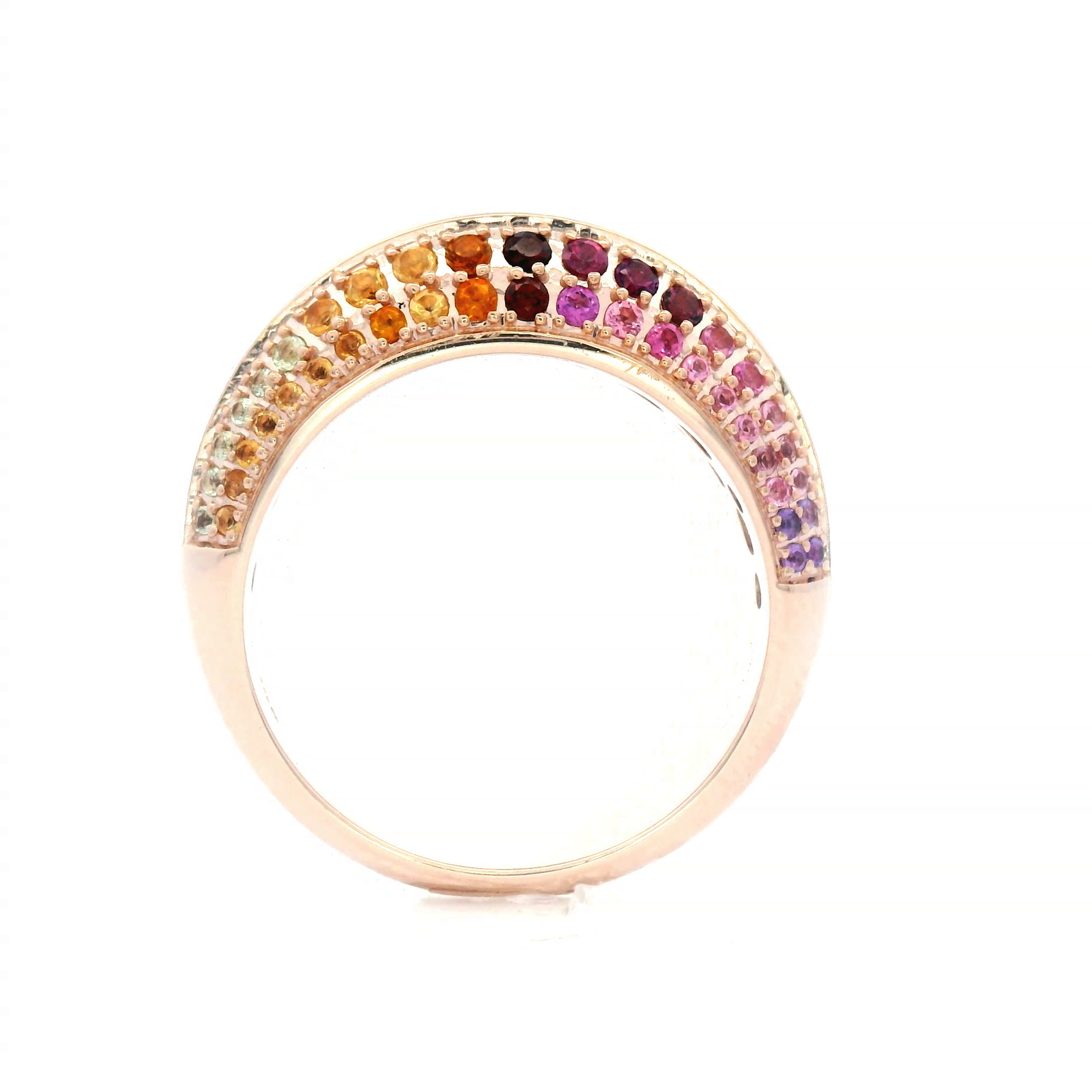 Natural  Gemstone and Diamond Dress Ring set in Rose Gold