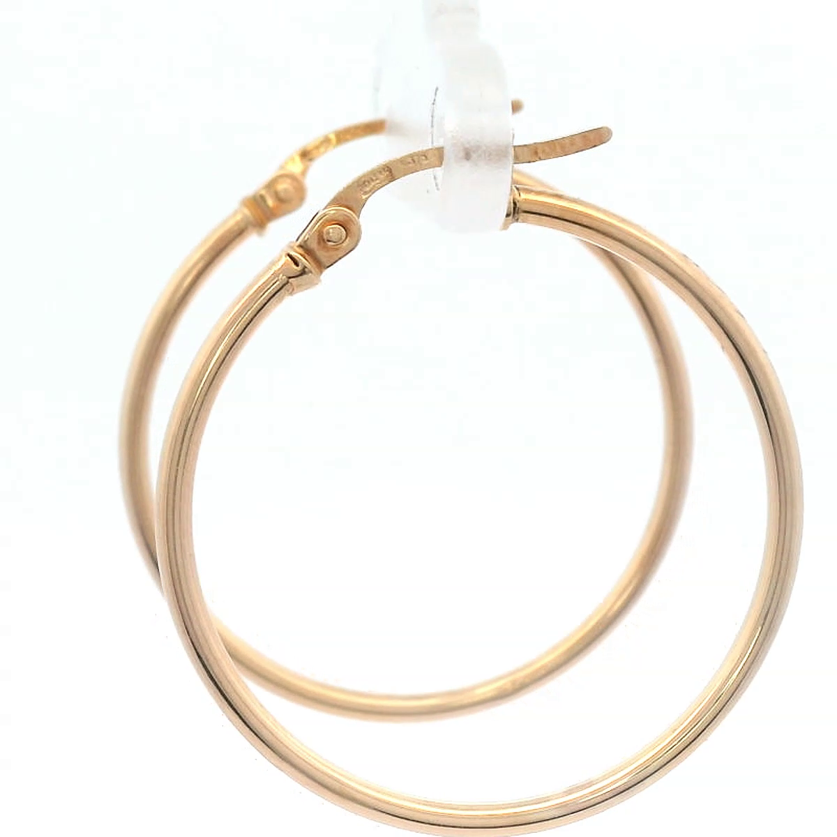 Yellow Gold Eboli 1.5mm Round Tube Hoop Earring