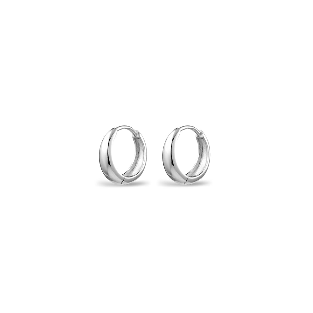 Sterling Silver Everyday Tapered Huggie Earrings