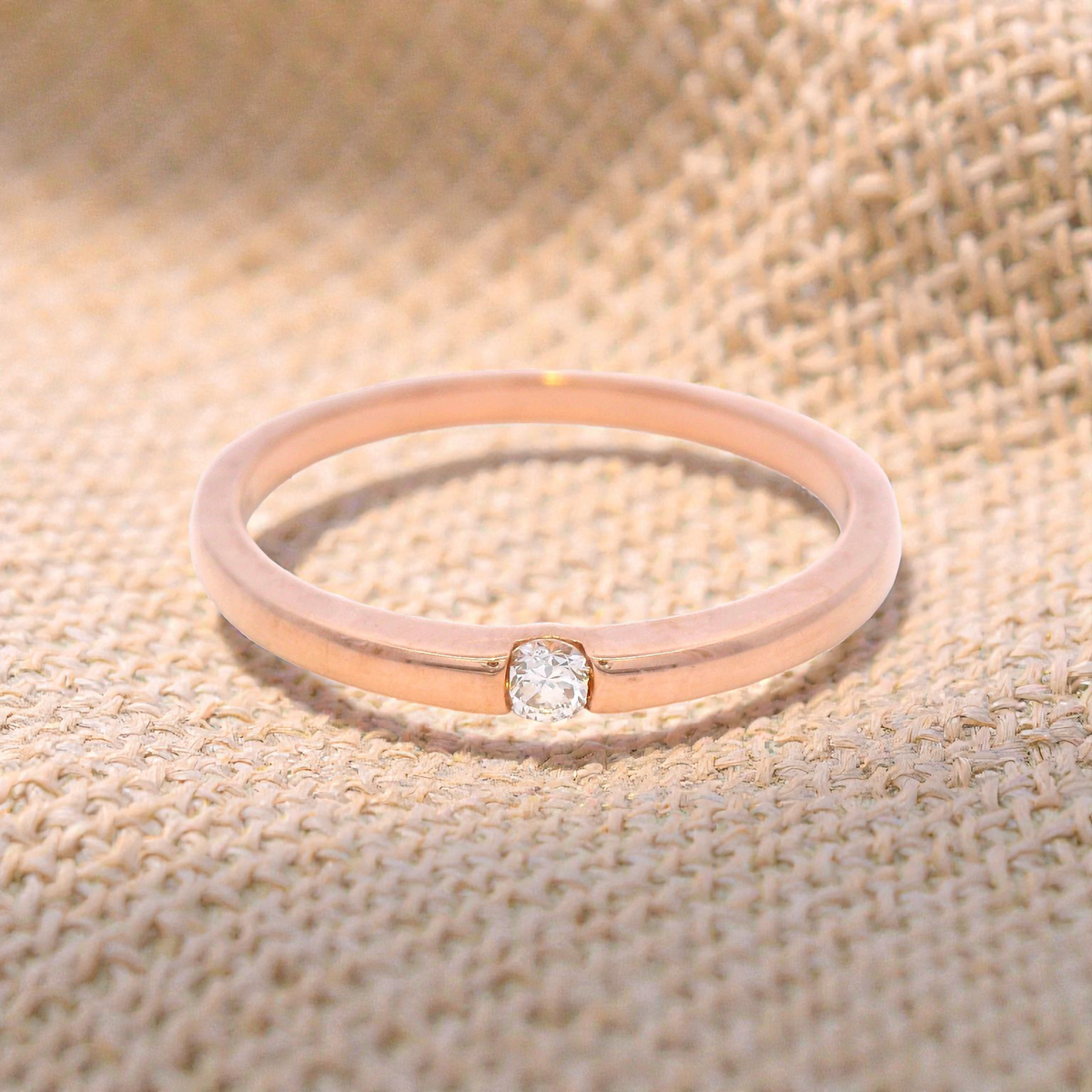 Tension Set Diamond Dress Ring in 9 Carat Rose Gold