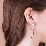 Bronzallure Maxima Hoop Earrings with Coin Pearls