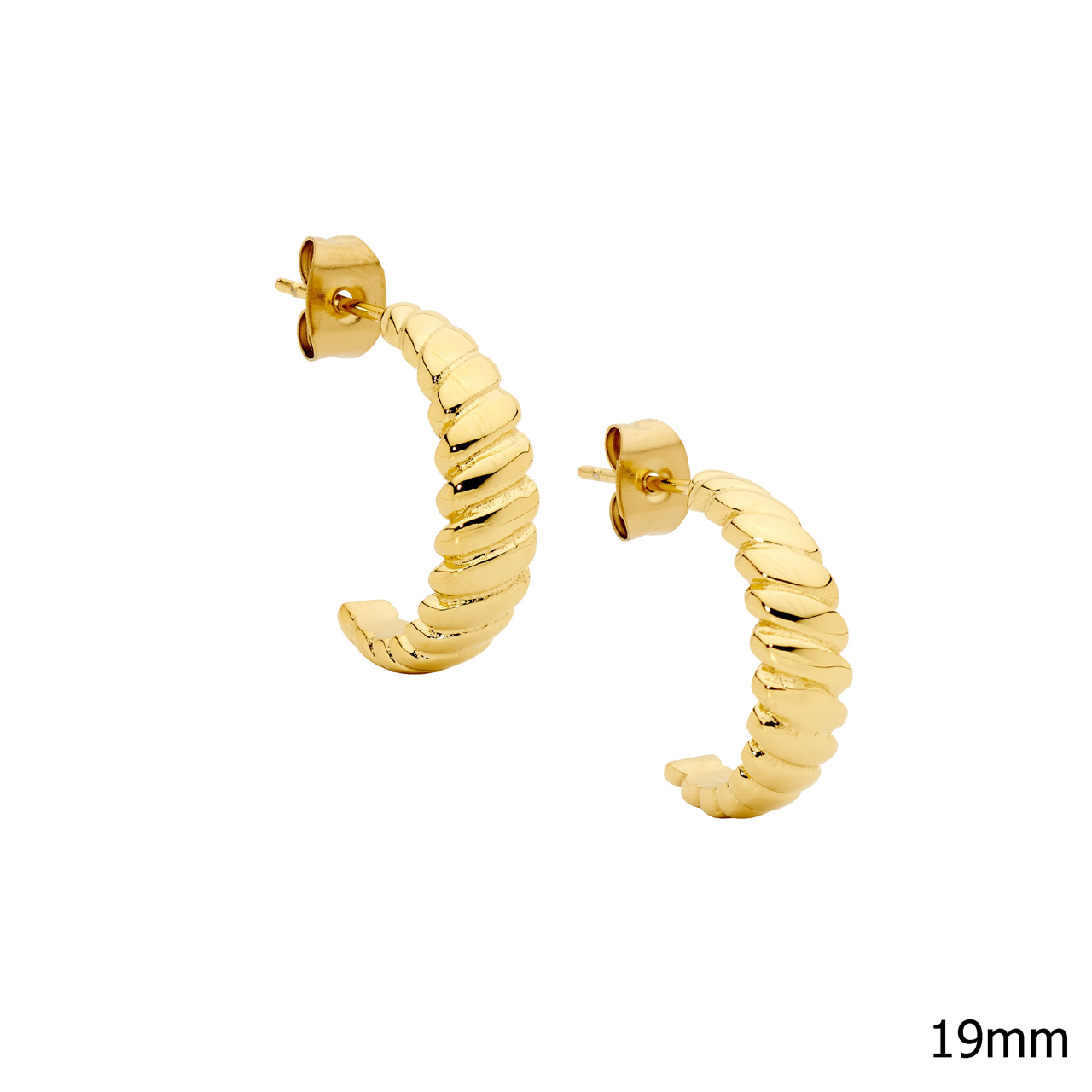 Ellani 3cm Hoop Earrings with 3 Freshwater Pearls