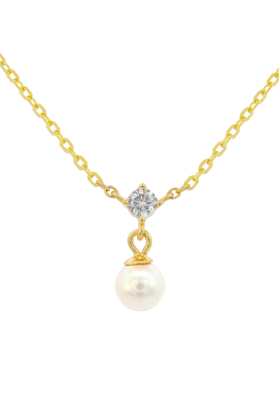 Georgini Adagio Touch Of Sparkle Pearl Necklace Silver