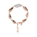 Bronzallure Polished Leaf Cubic Zirconia Bracelet
