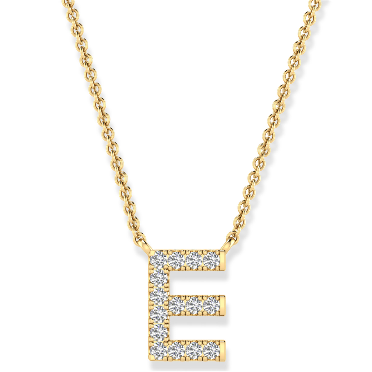Diamond Set "S" Initial Necklace in 9 carat Yellow Gold