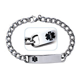 Stainless Steel / Black Enamel Men’s Medical ID Bracelet