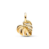 Sparkling Monstera Leaf Dangle Charm