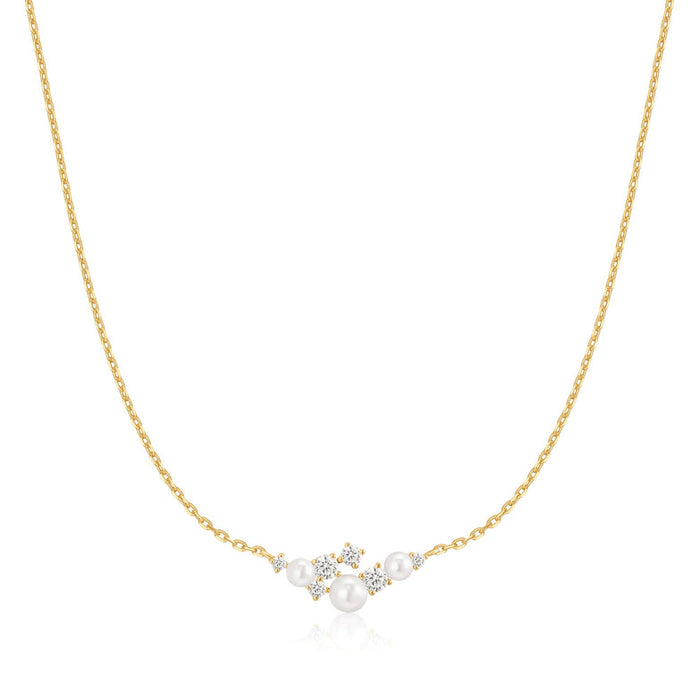 Ania Haie Silver Shell Pearl Cluster Necklace