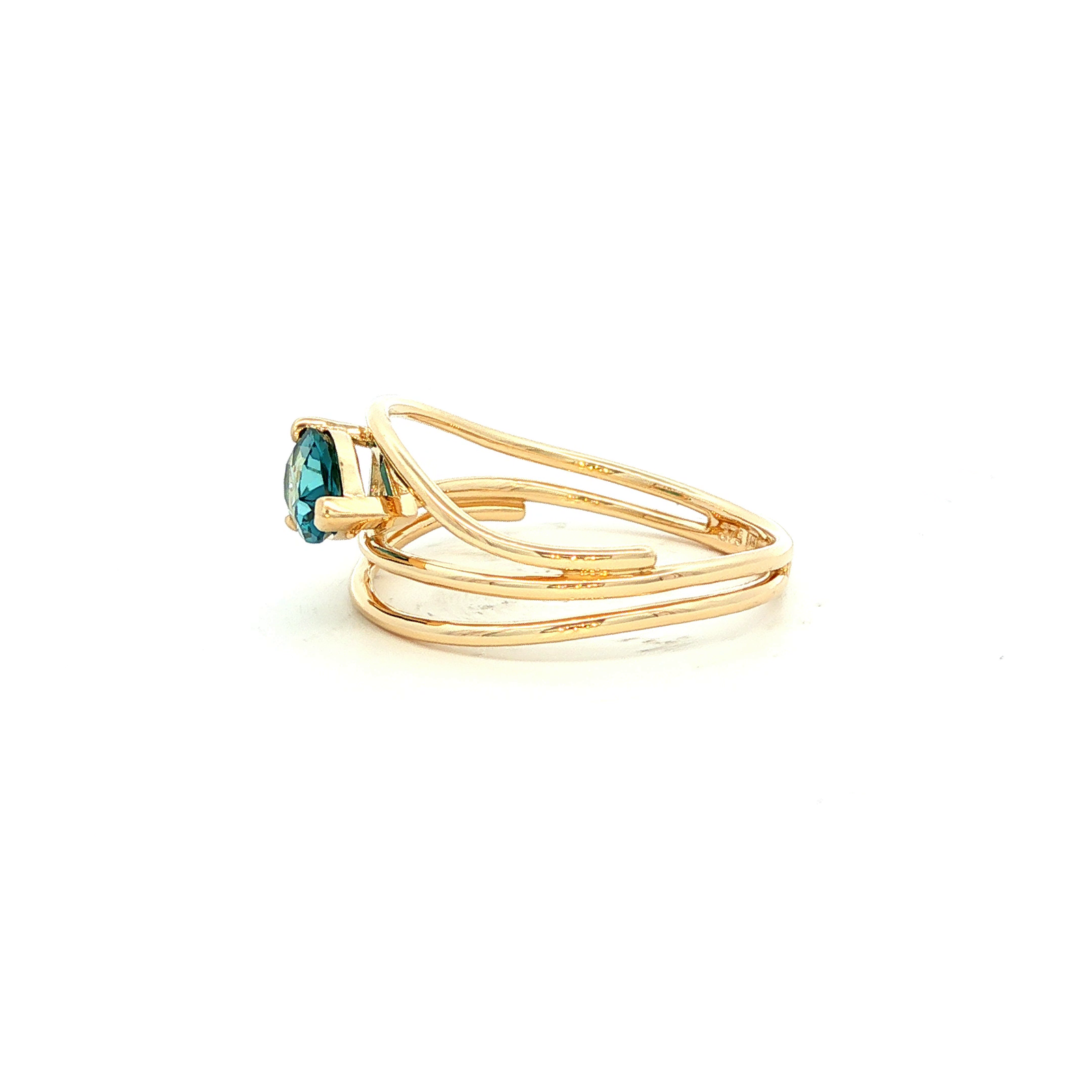 London Blue Topaz Dress Ring in Yellow Gold