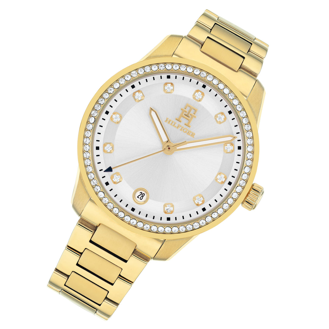 Tommy Hilfiger Gold Steel Silver Dial Women's Watch