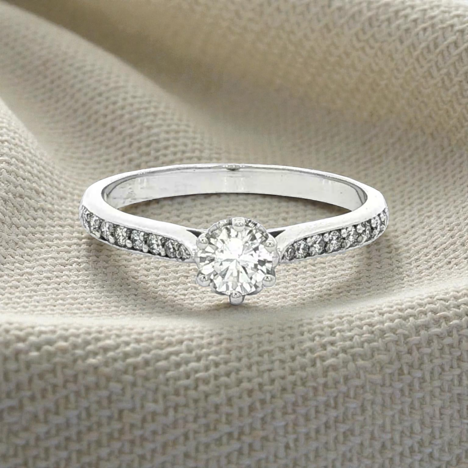 Multi Set Diamond in White Gold Ring