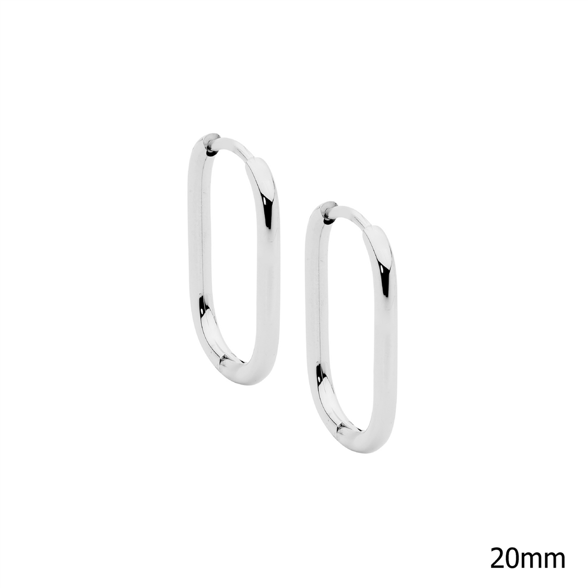 Ellani Sleek Stainless Steel Oval Hoop Earrings