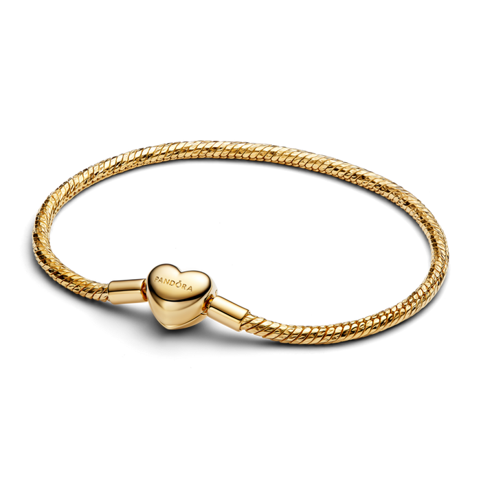 Pandora Heart Clasp Faceted Snake Chain Bracelet