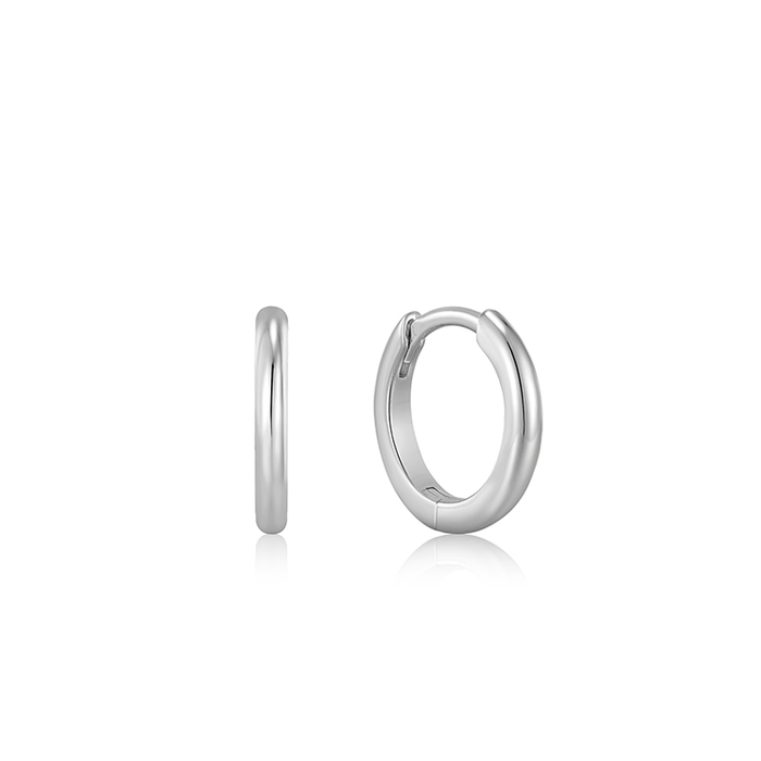 Ania Haie Silver Smooth Mini Huggie Hoop Earrings