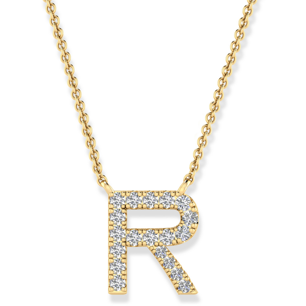 Diamond Set "S" Initial Necklace in 9 carat Yellow Gold