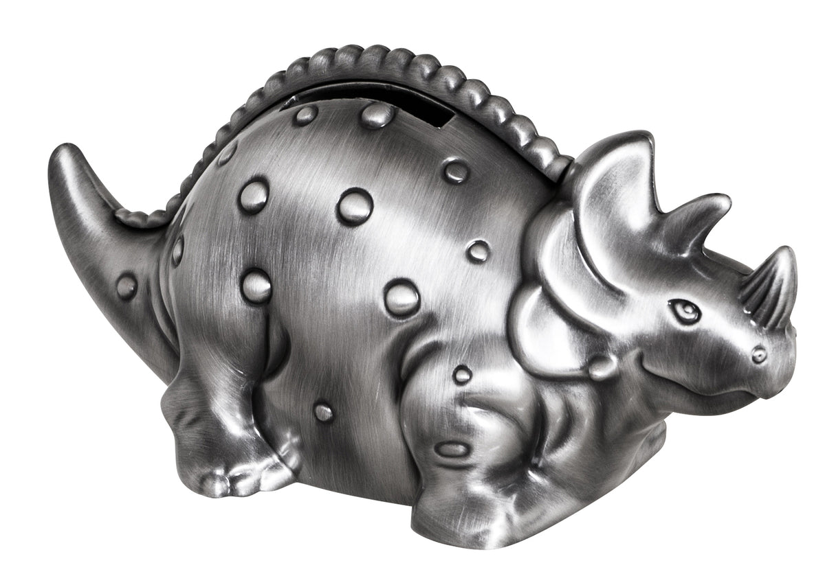 Russell Collection Giftware - Money Bank Triceratops Pewter Finish