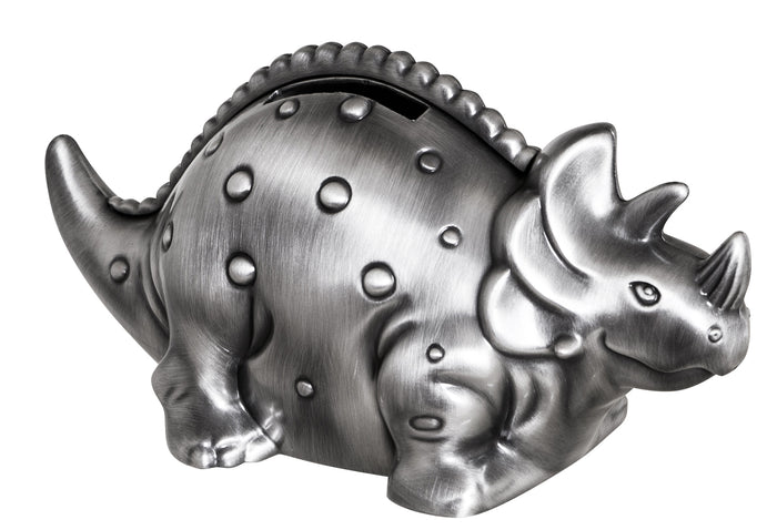 Russell Collection Giftware - Money Bank Triceratops Pewter Finish