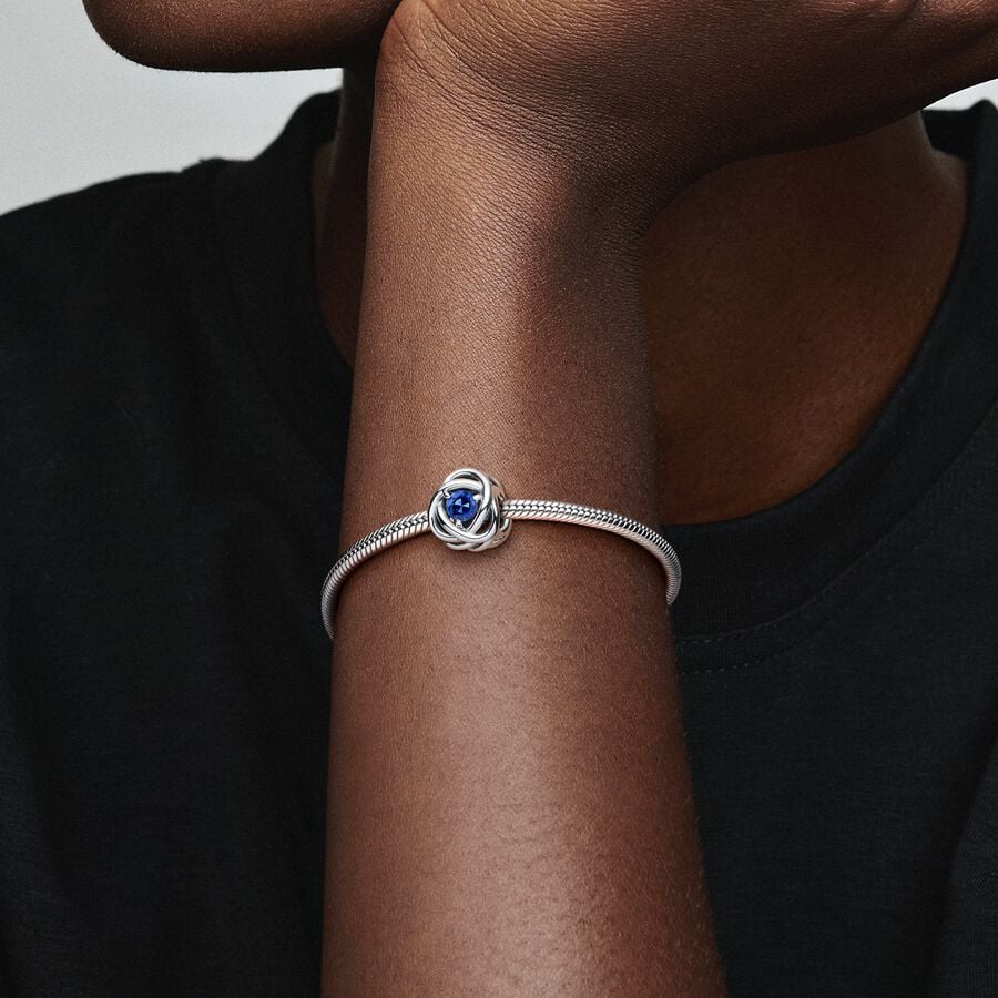 September Crystal Birthstone Eternity Circle Charm