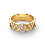 Pandora Sparkling Shooting Star Wide Band Ring