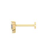 Lab Grown Diamond Flat Back Earring in 9K Yellow Gold